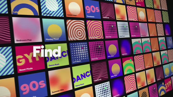 3D wall of generated album covers
