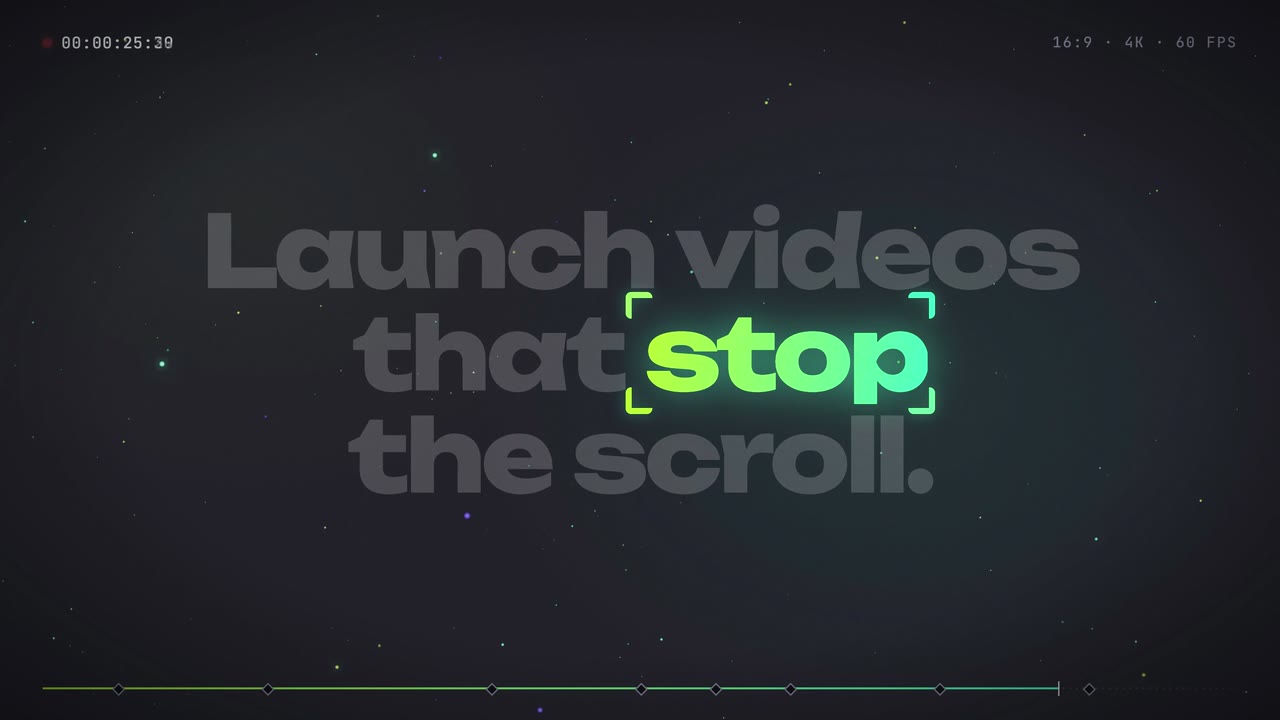 Viewfinder corners locking on the word stop in Launch videos that stop the scroll